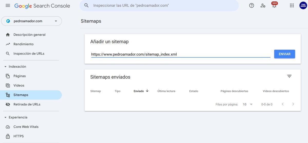 Enviar sitemap a Google